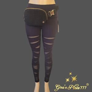 NWT Lululemon Women's Wunder Under HR Tight SE Tech  Bondage Leggings Black 10